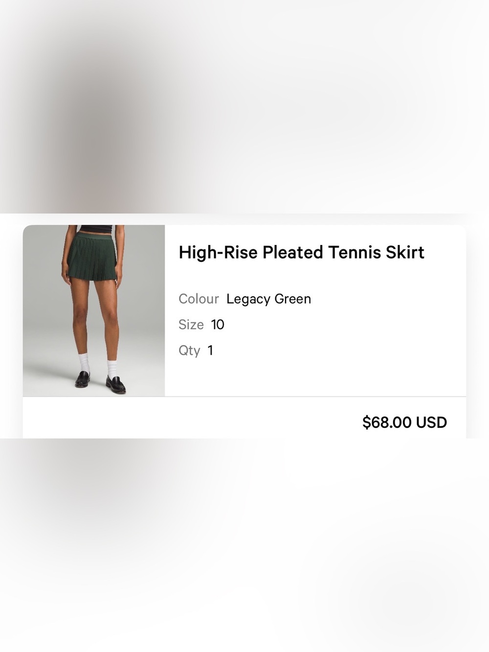 Women’s Lululemon Dark Green Pleated Active Skirt with built in shorts. Sz 10 - Picture 8 of 8